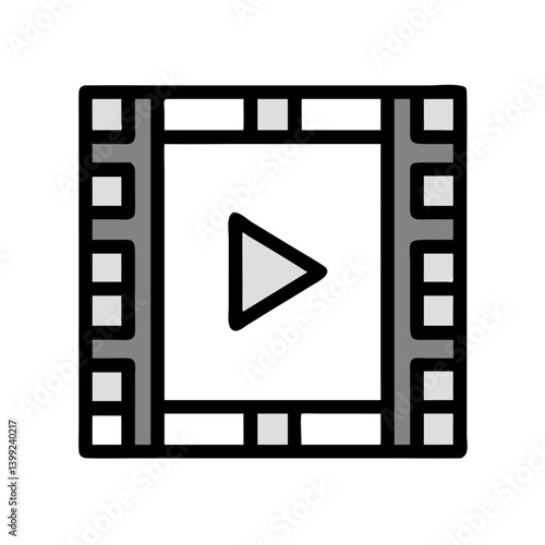Film Strip with Play Button Icon Design