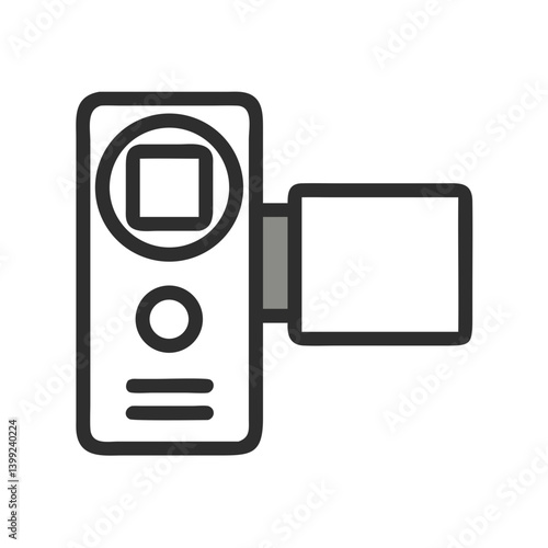 Handheld Camcorder with Folded Screen Icon Design