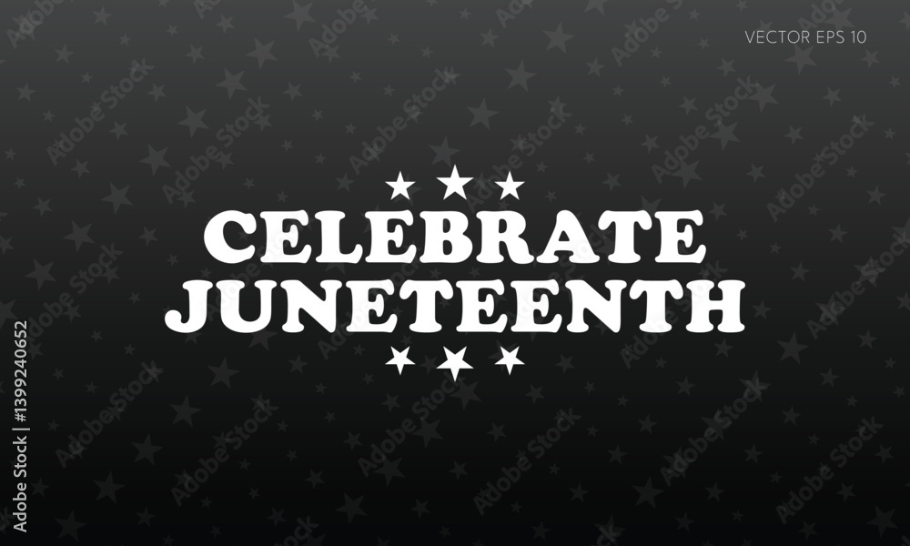 Obraz premium Celebrate Juneteenth Poster with Circular Star Design on Dark Background