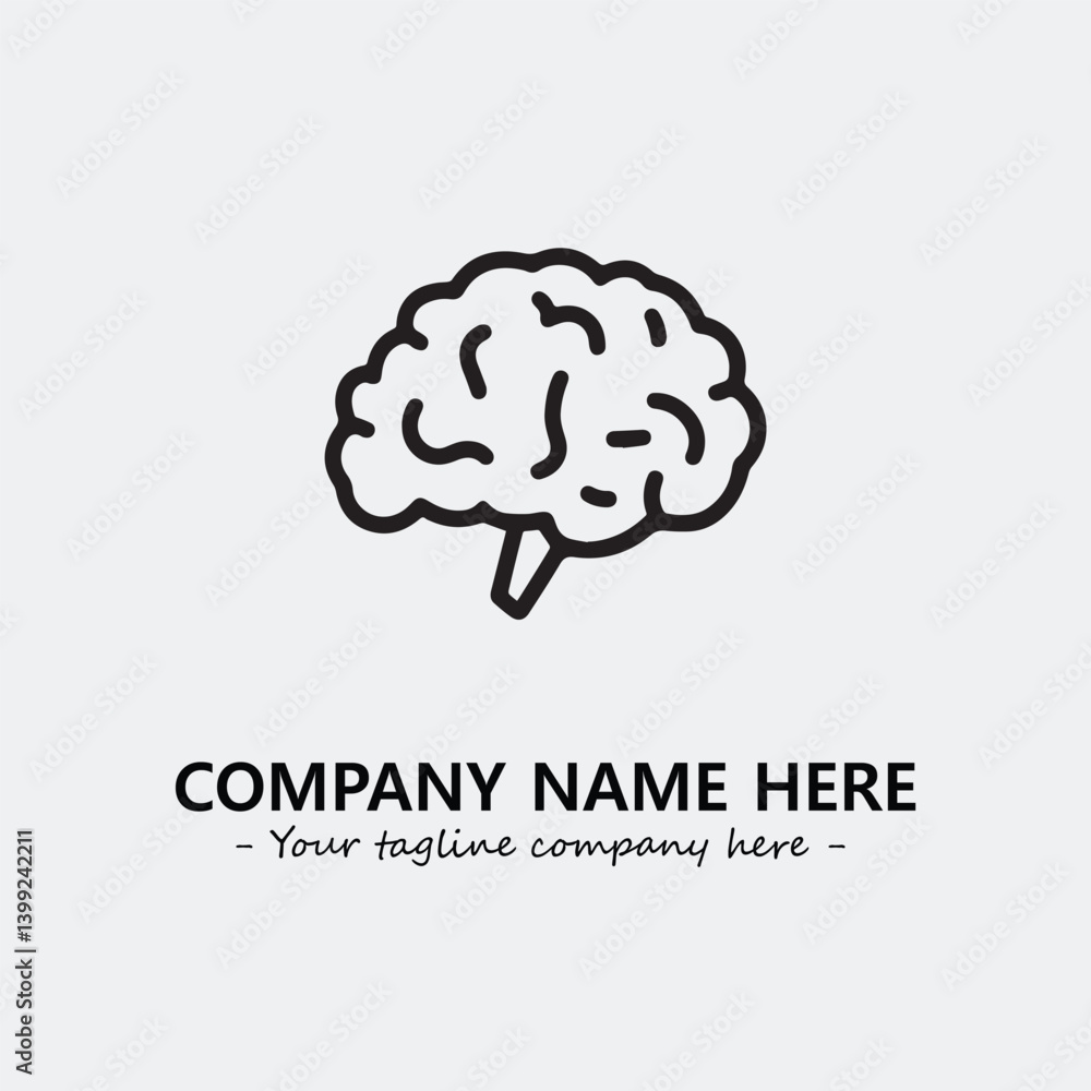 Brain illustration black and white for logo company vector image
Brain illustration black and white for logo company vector image
