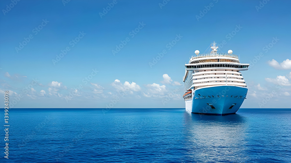 Naklejka premium Cruise Ship On Calm Ocean Water