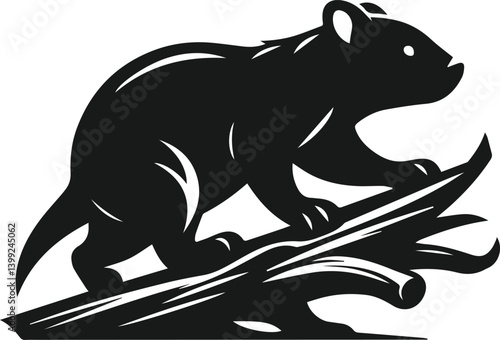 Vector silhouette of a wombat