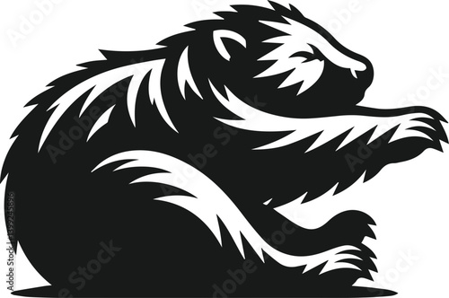 Vector silhouette of a wombat