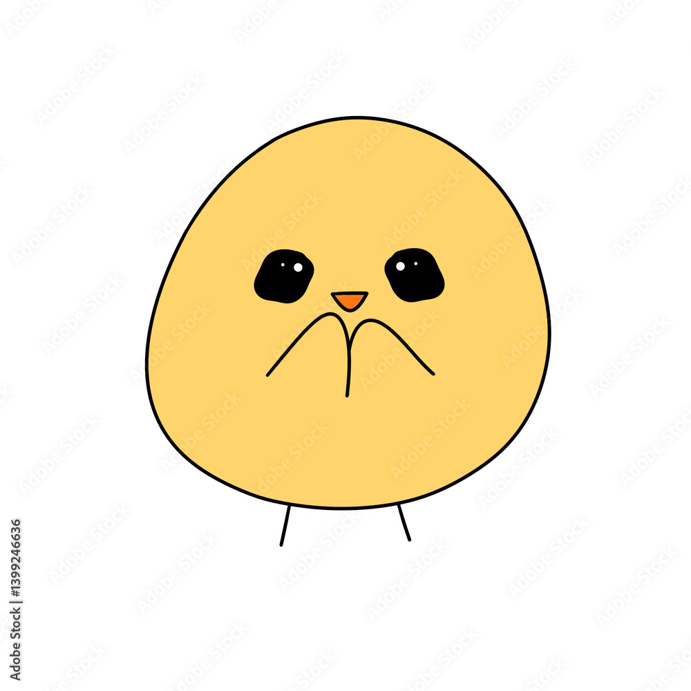 A cartoon chicken with a sad expression A cartoon chicken with a sad expression
