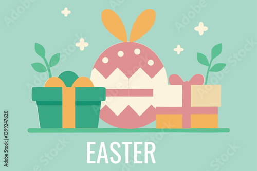 easter greeting card with bunny