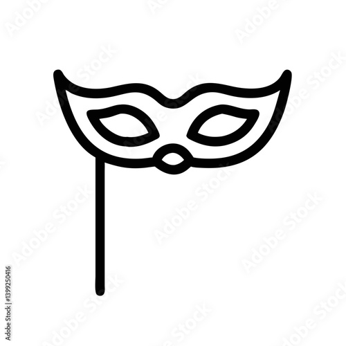 Masquerade Mask on Stick Icon Design