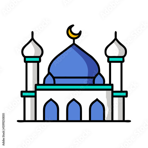 mosque icon, mosque vector illustration-simple illustration of mosque, perfect for mosque logos and icons