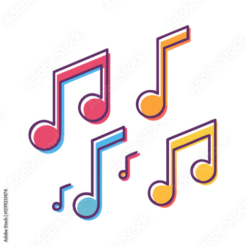 music notes icon, music notes vector illustration-simple illustration of music notes, perfect for music notes logos and icons