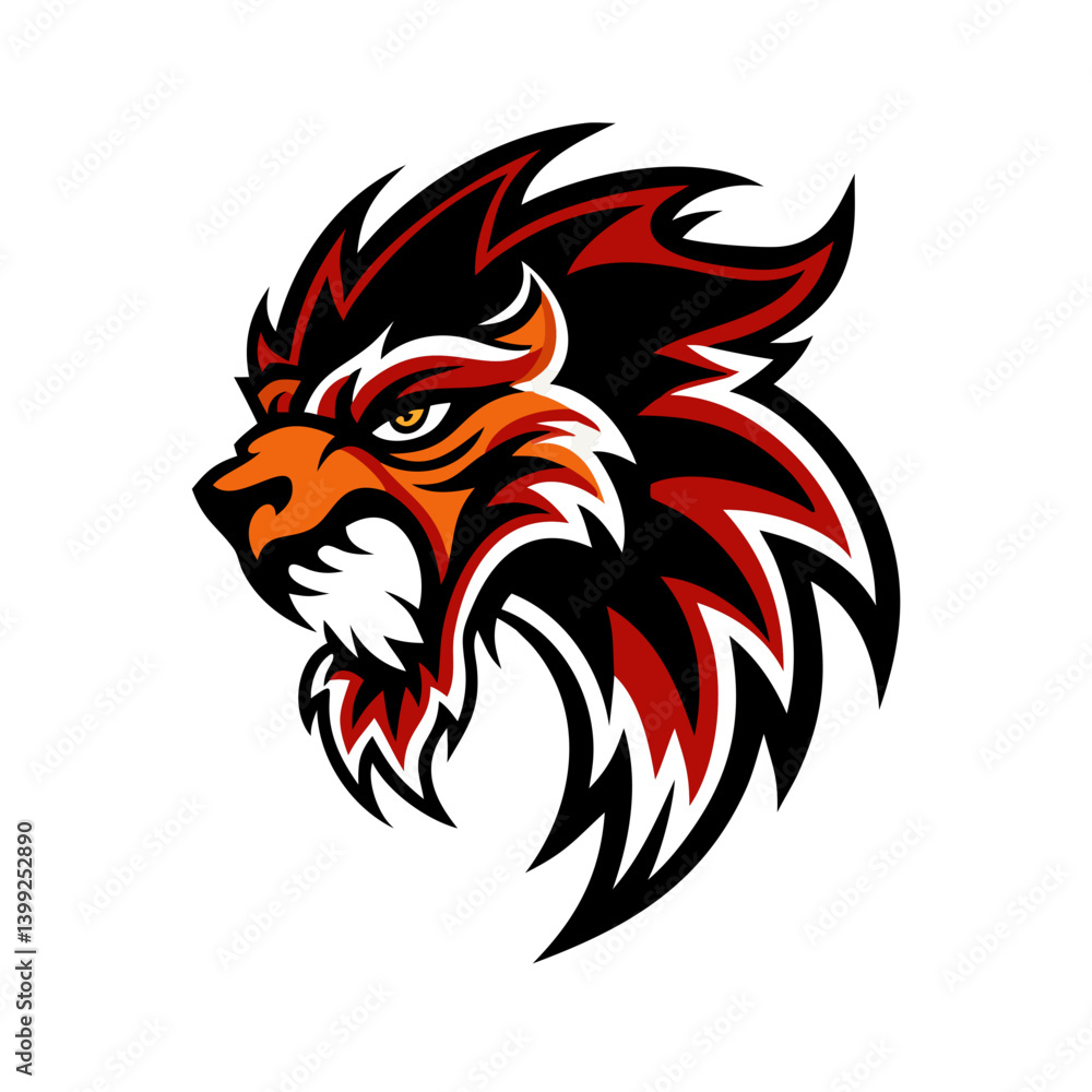 Obraz premium This is a bold and fierce animal mascot logo—perfect for sports teams, clubs, gaming avatars, or merchandise branding.