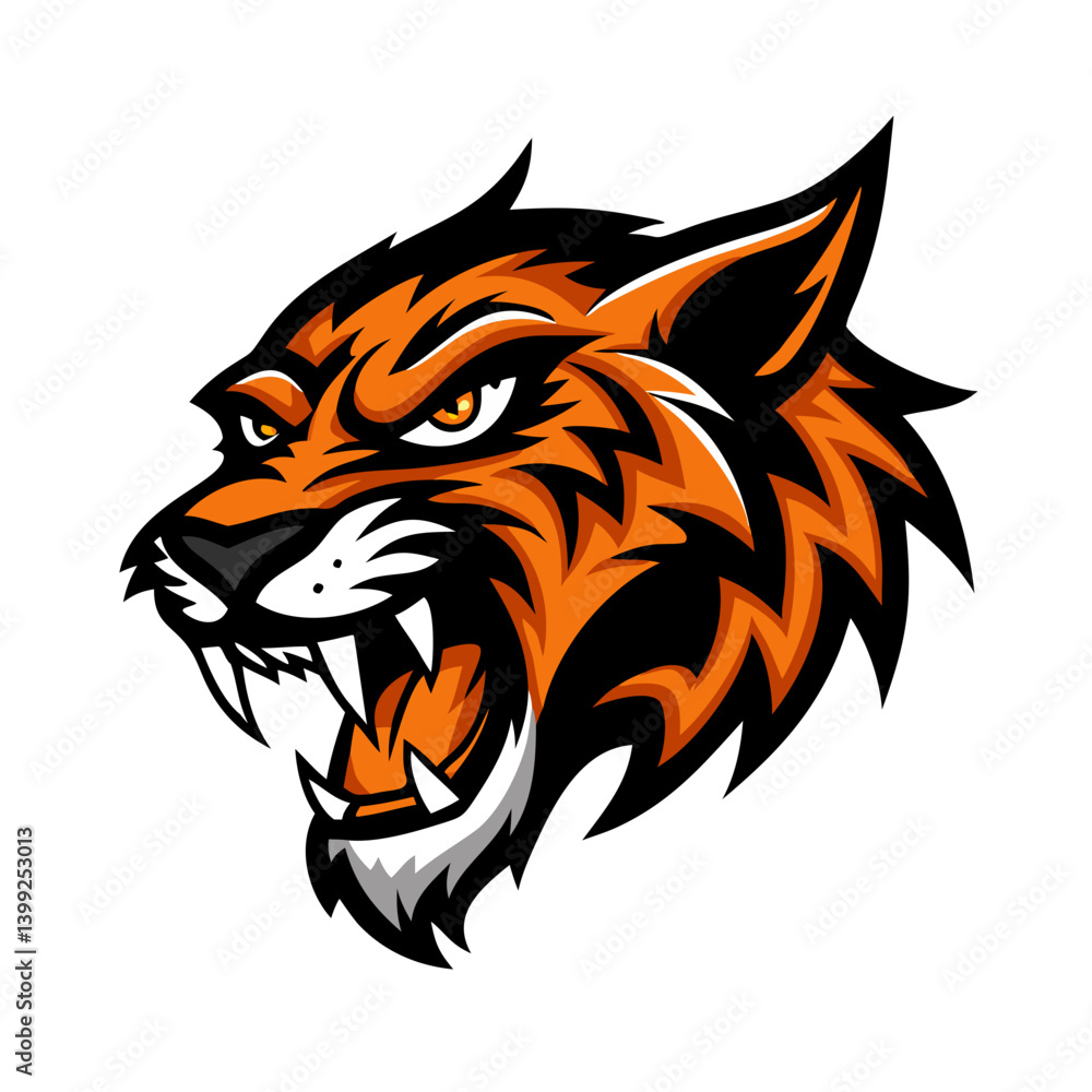 Obraz premium This is a bold and fierce animal mascot logo—perfect for sports teams, clubs, gaming avatars, or merchandise branding.
