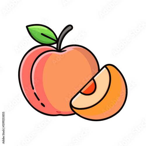 peach icon, peach vector illustration-simple illustration of peach, perfect for peach logos and icons