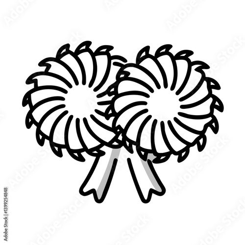 pom poms cheerleading icon, pom poms cheerleading vector illustration-simple illustration of pom poms cheerleading, perfect for pom poms cheerleading logos and icons