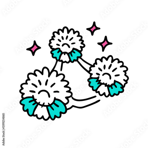 pom poms cheerleading icon, pom poms cheerleading vector illustration-simple illustration of pom poms cheerleading, perfect for pom poms cheerleading logos and icons