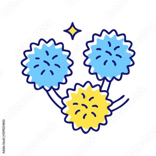 pom poms cheerleading icon, pom poms cheerleading vector illustration-simple illustration of pom poms cheerleading, perfect for pom poms cheerleading logos and icons