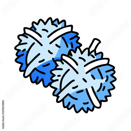 pom poms cheerleading icon, pom poms cheerleading vector illustration-simple illustration of pom poms cheerleading, perfect for pom poms cheerleading logos and icons