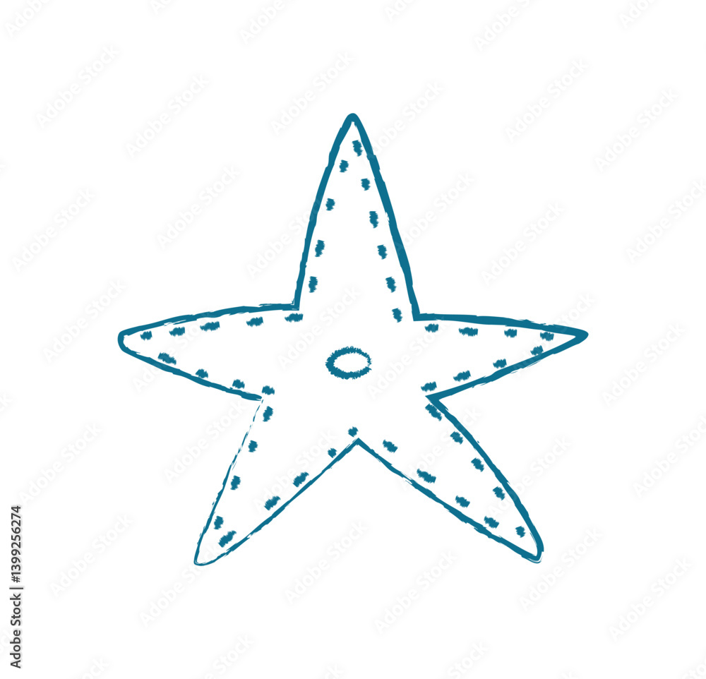 Underwater starfish silhouette chalk style. Marine creature shape in a whimsical design. Underwater context, flat visual style, suitable for summer projects. Underwater starfish silhouette chalk style. Marine creature shape in a whimsical design. Underwater context, flat visual style, suitable for summer projects.