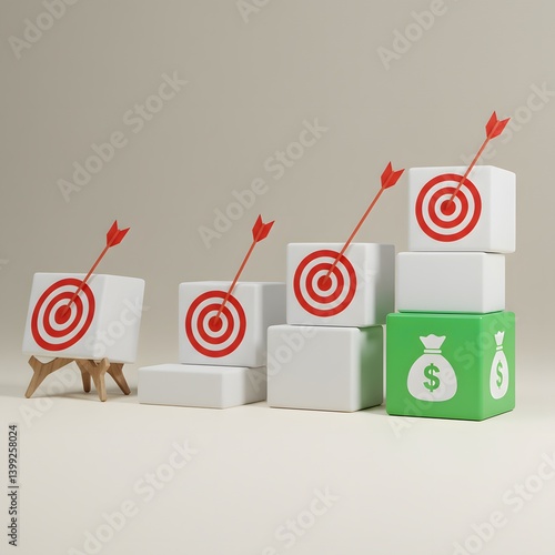 Obraz na płótnie Motivate with monetary rewards for achieving goal and task. allocated budgets. Allocate a budget of money to achieve the goal. Bonuses, grants, Monetary encouragement. Boost efficiency and performance w salonie