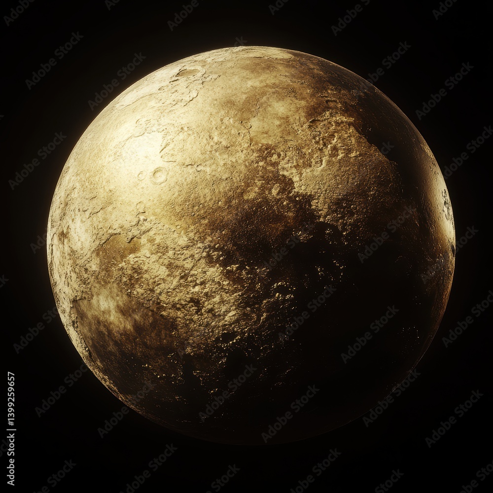 Fototapeta premium Alien world, golden sphere