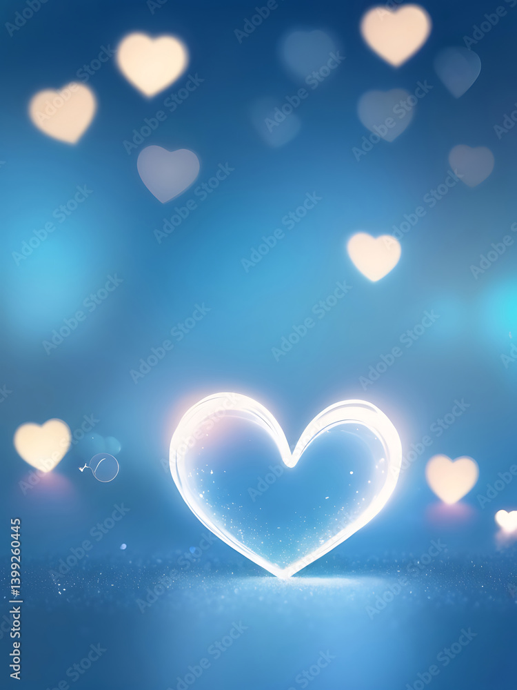 Romantic glowing heart background with bokeh effect, valentine's day - holiday, glowing, romance, textured, ai Romantic glowing heart background with bokeh effect, valentine's day - holiday, glowing, romance, textured, ai