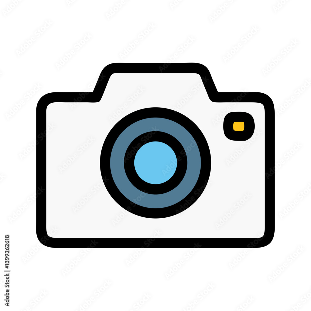 Camera Icon with Round Lens Symbol Design Camera Icon with Round Lens Symbol Design