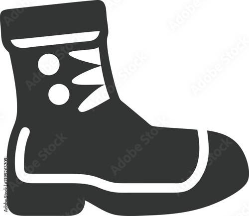 Isolated Gray Boot, Sturdy Footwear, Laceup Design, Bold Style, Transparent BG