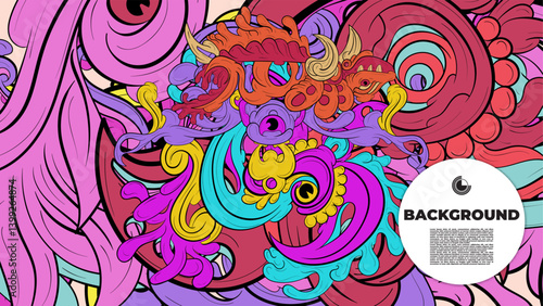 An artistic blend of fractal geometry and vibrant color in vector format—ideal for design pieces that demand attention, from posters to wearable prints