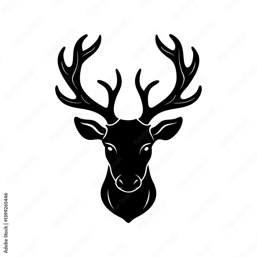 Reindeer Head Silhouette vector illustration Reindeer Head Silhouette vector illustration