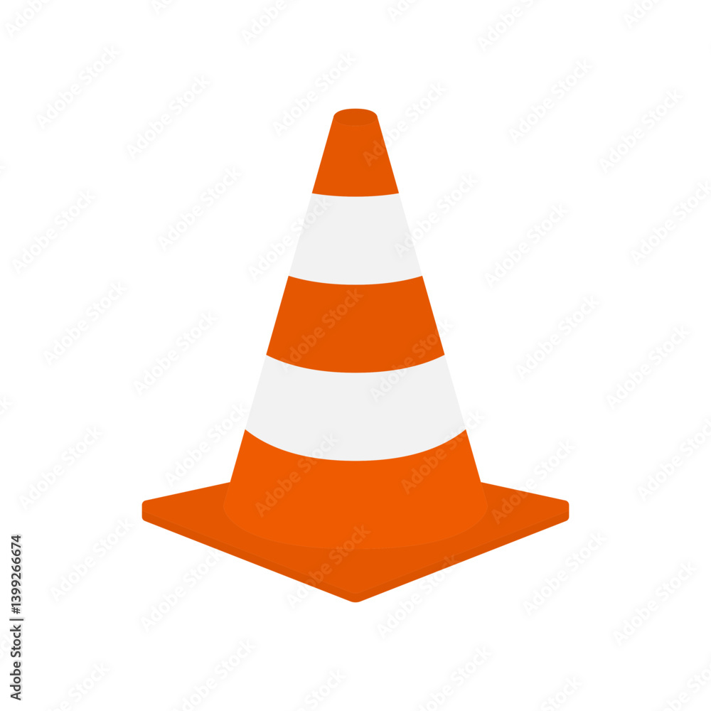 simple flat icon of a traffic cone. orange road safety symbol isolated on white background, perfect for construction, warning, and transportation safety concepts simple flat icon of a traffic cone. orange road safety symbol isolated on white background, perfect for construction, warning, and transportation safety concepts