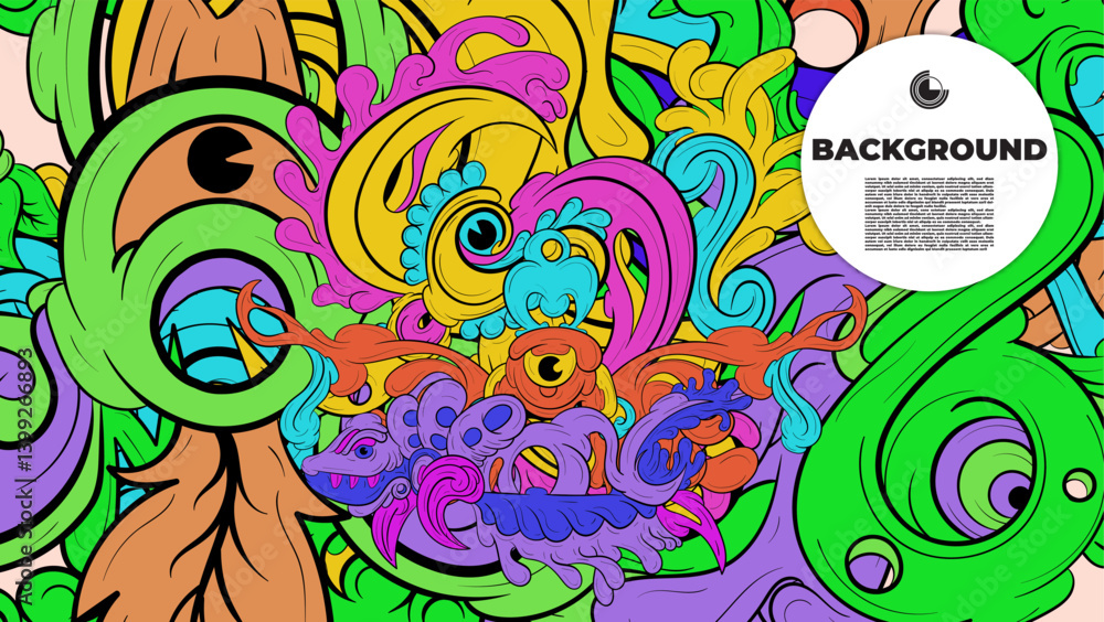 Obraz premium An artistic blend of fractal geometry and vibrant color in vector format—ideal for design pieces that demand attention, from posters to wearable prints