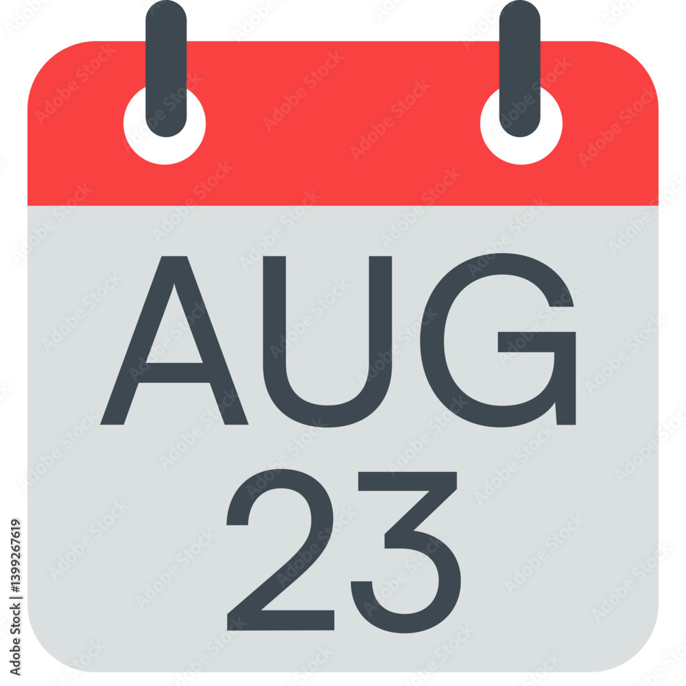 23 August Vector Calendar Icon. Isolated Vector Calendar. 23 August Vector Calendar Icon. Isolated Vector Calendar.