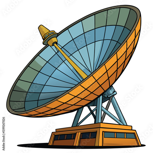 large-satellite-dish vector image on-a-white-background