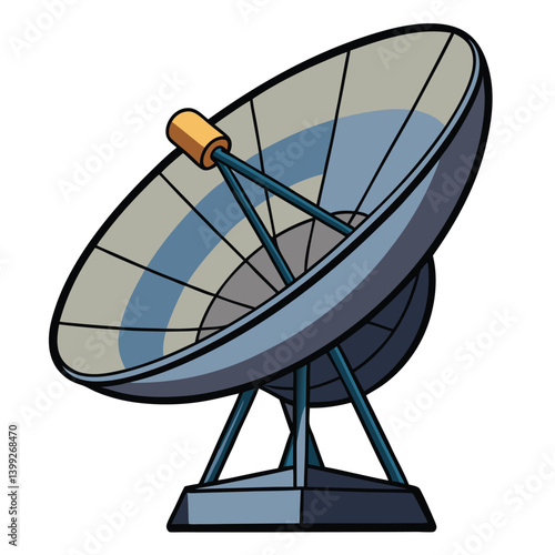 large-satellite-dish vector image on-a-white-background