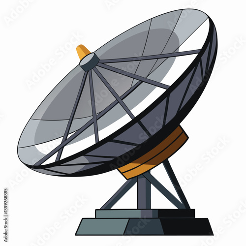 large-satellite-dish vector image on-a-white-background