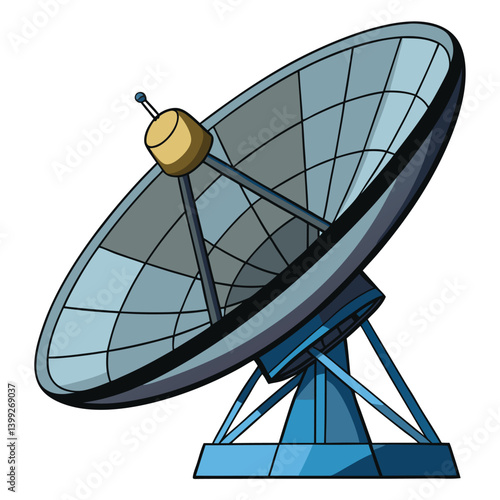 large-satellite-dish vector image on-a-white-background