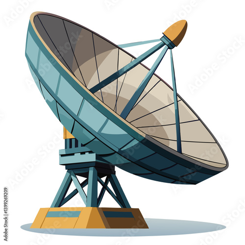 large-satellite-dish vector image on-a-white-background