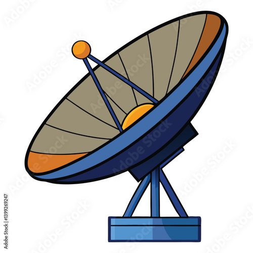 large-satellite-dish vector image on-a-white-background