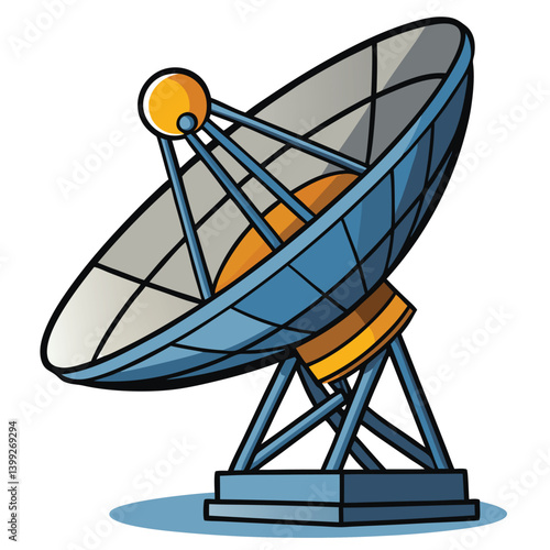 large-satellite-dish vector image on-a-white-background