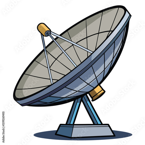 large-satellite-dish vector image on-a-white-background
