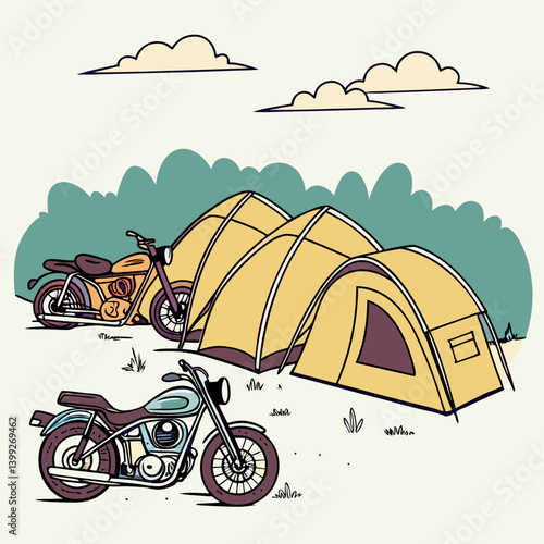 set of camping icons
