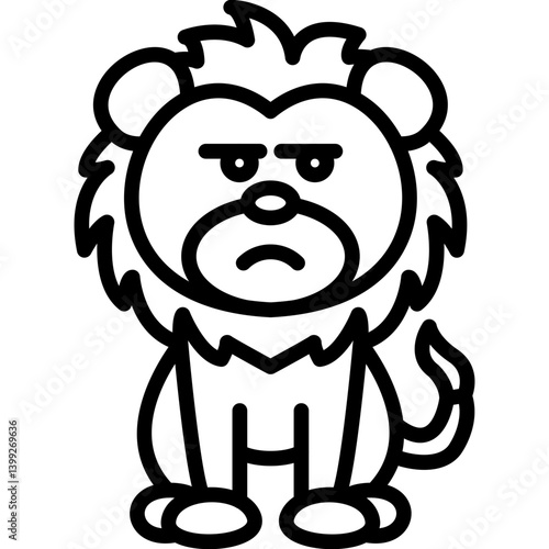 Suspicious Lion Icon