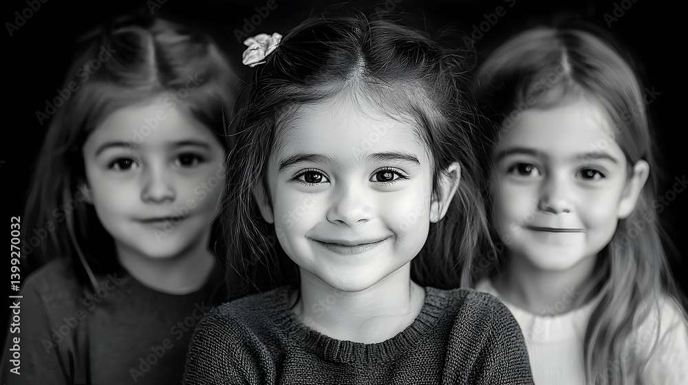 Three Smiling Girls Portrait Three Smiling Girls Portrait