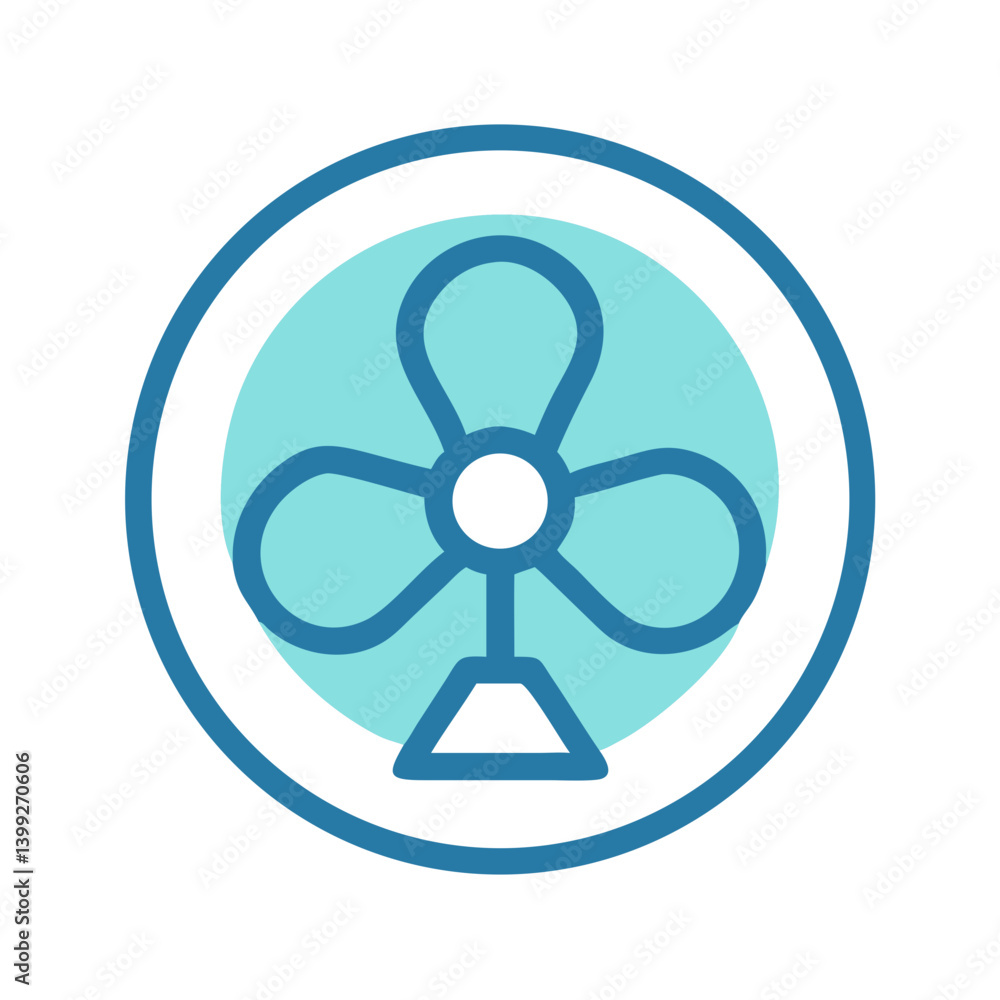 Circular Fan with Three Blades Icon Design Circular Fan with Three Blades Icon Design
