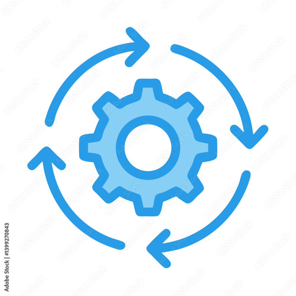 Gear with Circular Arrows Symbol Icon Design Gear with Circular Arrows Symbol Icon Design