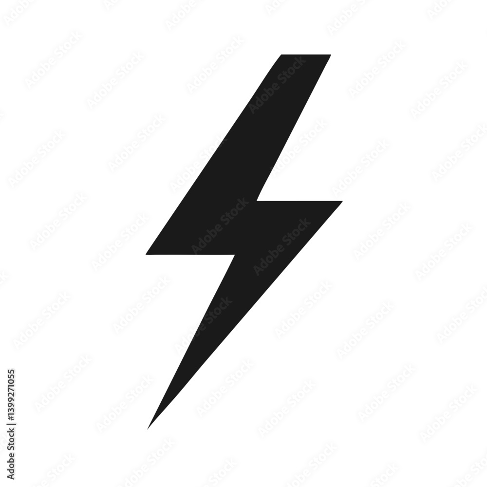 Lightning Bolt with Sharp Edge Icon Design Lightning Bolt with Sharp Edge Icon Design