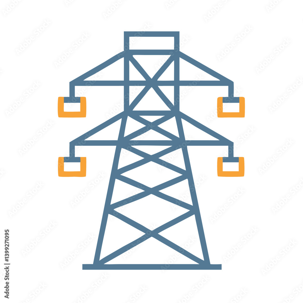Power Transmission Tower Structure Icon Design Power Transmission Tower Structure Icon Design