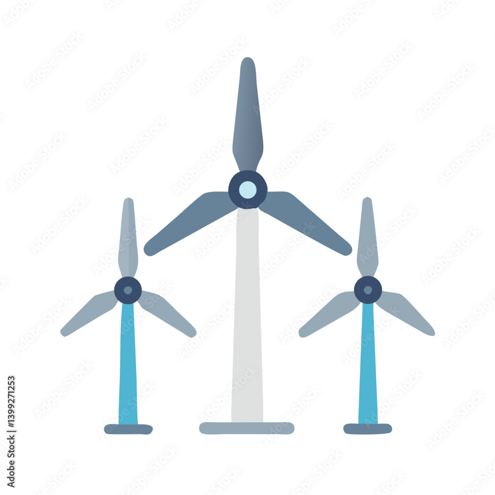 Wind Turbine with Triple Blades Icon Design