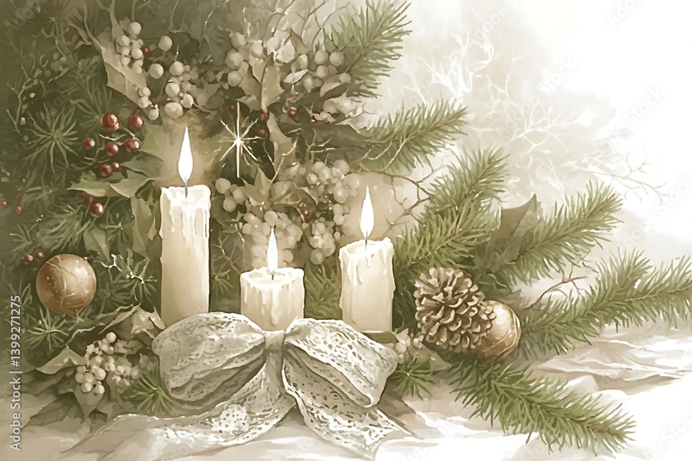 Christmas Candles Still Life Christmas Candles Still Life