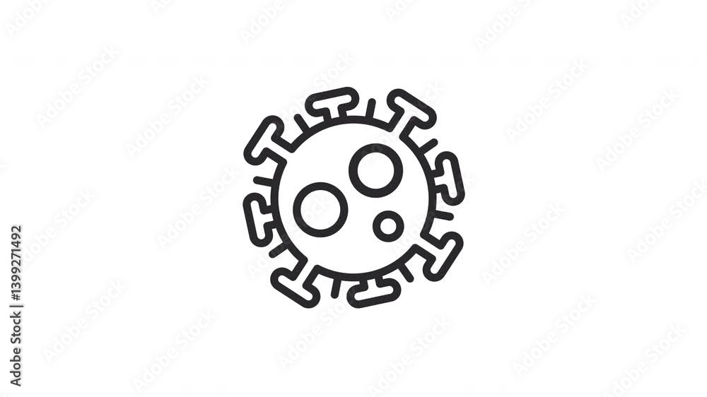 Animated virus icon, ideal for medical websites, educational materials, infographics and healthcare related designs Animated virus icon, ideal for medical websites, educational materials, infographics and healthcare related designs