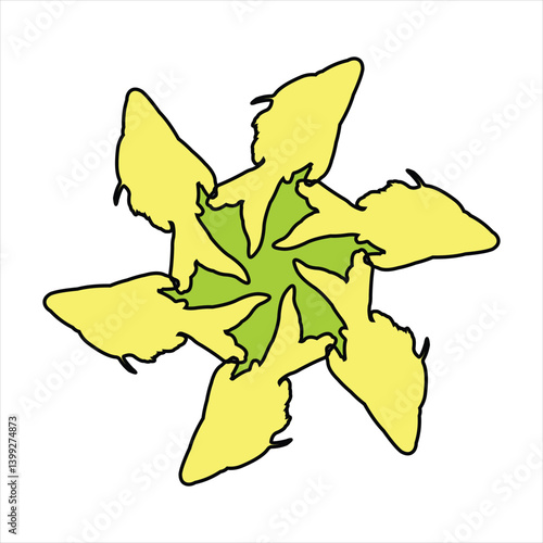 Abstract patterned ceramic or tile vector design with color combination