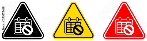 set Attention postponed sign Symbols design template vector illustration